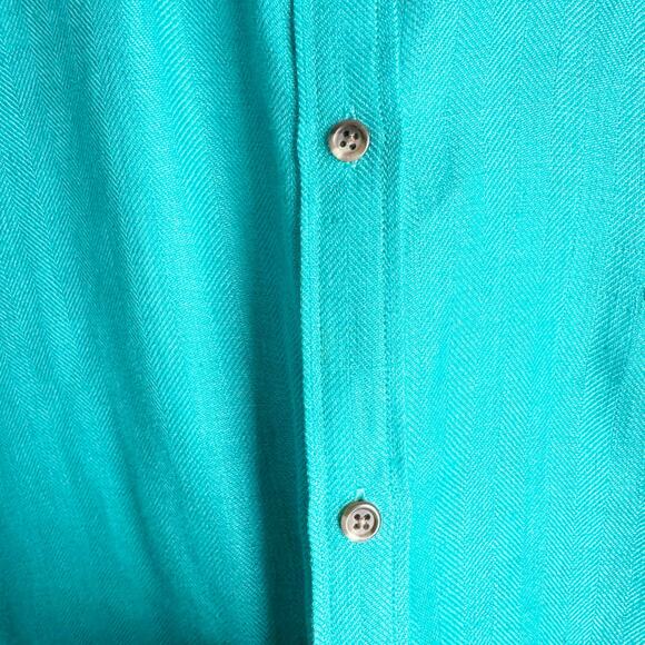 Lauren Ralph Lauren LRL Collared 100% Linen Button Down Notch Sleeve Short Top L - Picture 3 of 9